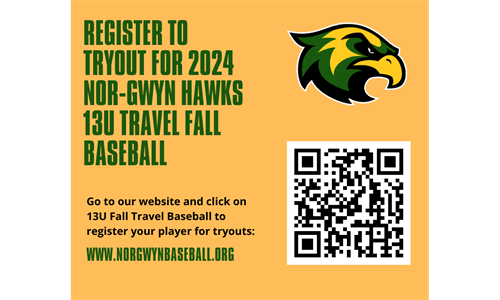 Register for Nor-Gwyn 13U Fall Travel Baseball Tryouts